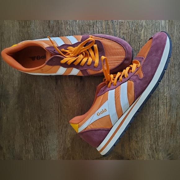 Gola Daytona Moody Orange/Burgundy/White Mens Jogger Sneakers Size 13 - Picture 3 of 7